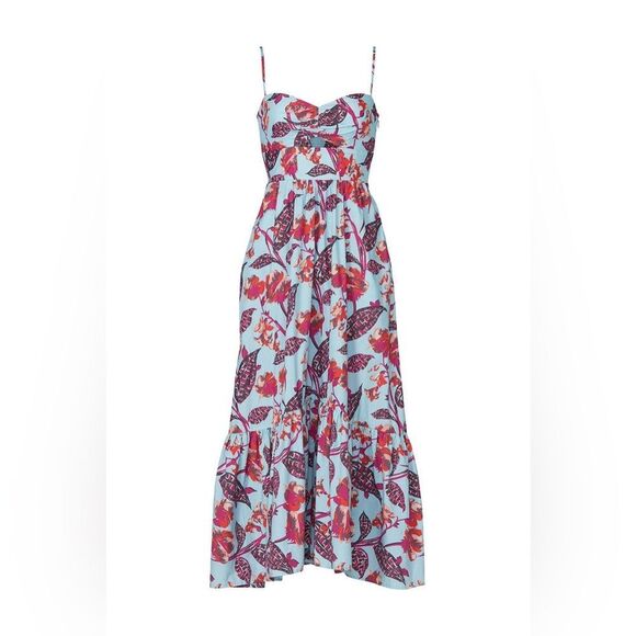 NEW $495 A.L.C. Emilia Printed Midi Dress - Picture 7 of 15